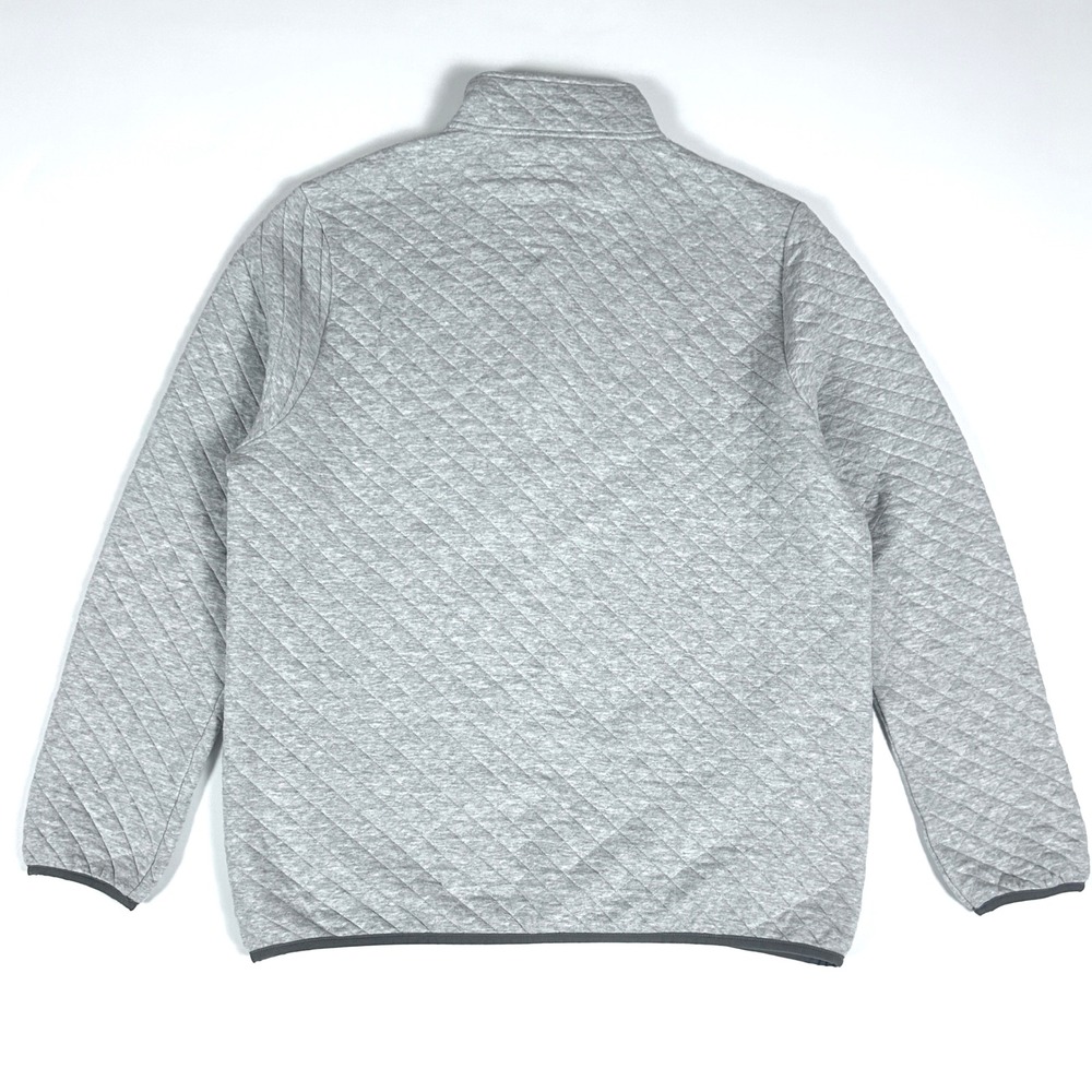 Rhone Gramercy Pullover Mens Large Quilted Fleece 1/4 Snap Mock Neck Gray - Picture 7 of 9
